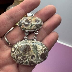 Viper Skin Jasper 925 Silver Plated Handmade Pendant 2.5"